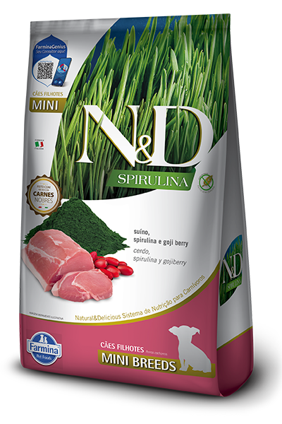 N&D SPIRULINA CANINE PUPPY MINI CERDO  2KG