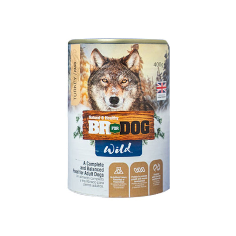 LATA BR FOR DOG WILD  PAVO X 400 G