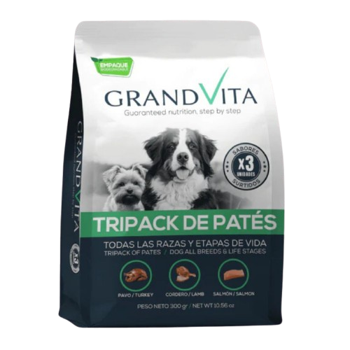 GRAND VITA TRIPACK PATÉS PARA PERRO 300G