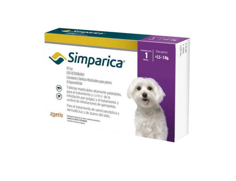 Antipulgas Para Perro Simparica Caja x1 Tableta