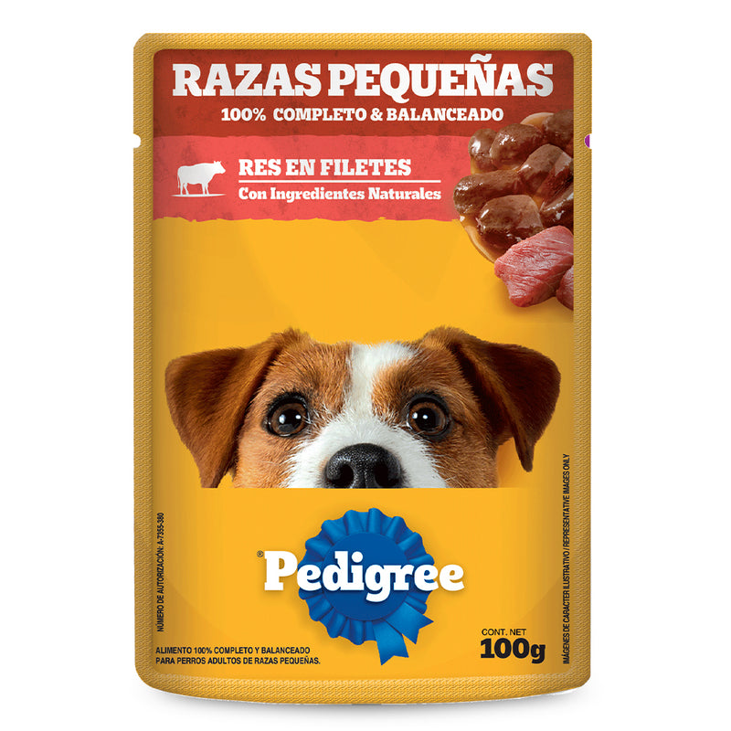 PEDIGREE POUCH ADULTO RAZAS PEQUEÑAS CARNE 100 GR