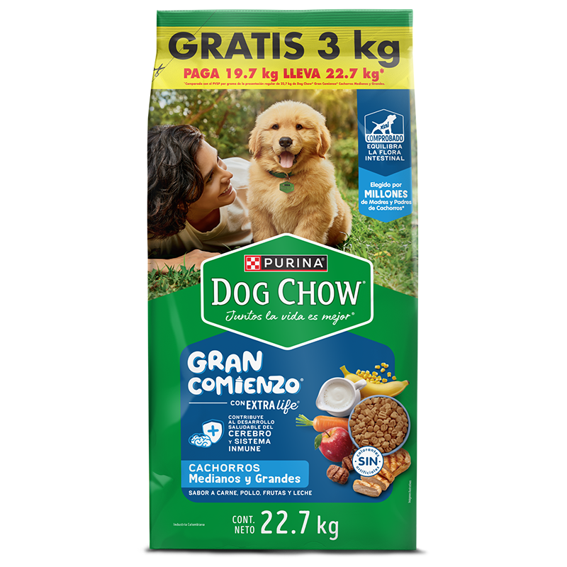 DOG CHOW CACHORRO RAZA MEDIANA GRANDE GRAN COMIENZO