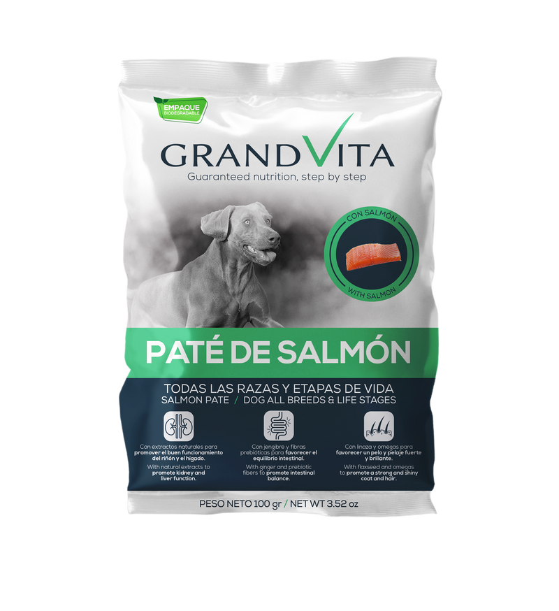 GRAND VITA PATÉ DE SALMÓN PERRO 100 GR