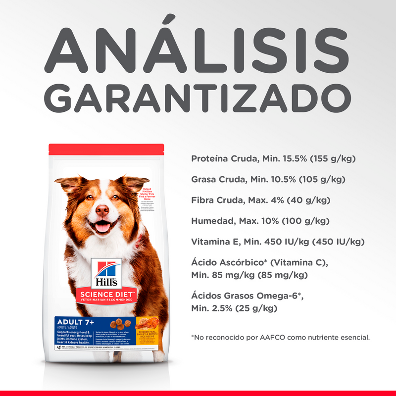 Comida para perro Hills 7+ OB 6.6Lb a 26.5Lb