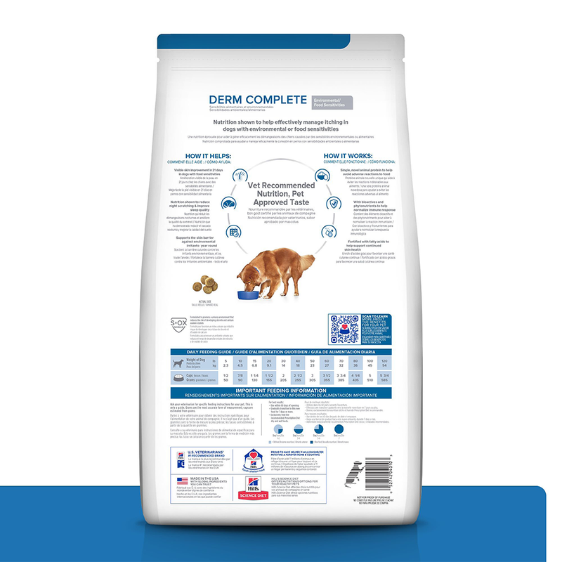 Comida para perro Hills Derm Complete 6,3 Lbs a 14,1 Lbs