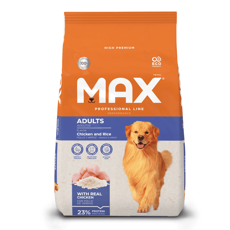 Comida Para Perro Adultos Max Performance Pollo & Arroz 20 + 2 Kg
