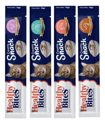 Snack Para Gato Healthy Cream Pavo X 4 Und 56 Gr
