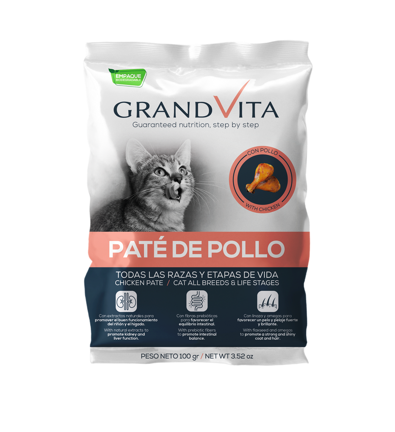 GRAND VITA PATÉ DE POLLO GATO 100 GR