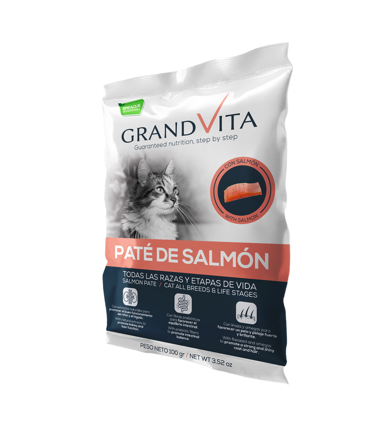 GRAND VITA PATÉ DE SALMÓN GATO 100 GR