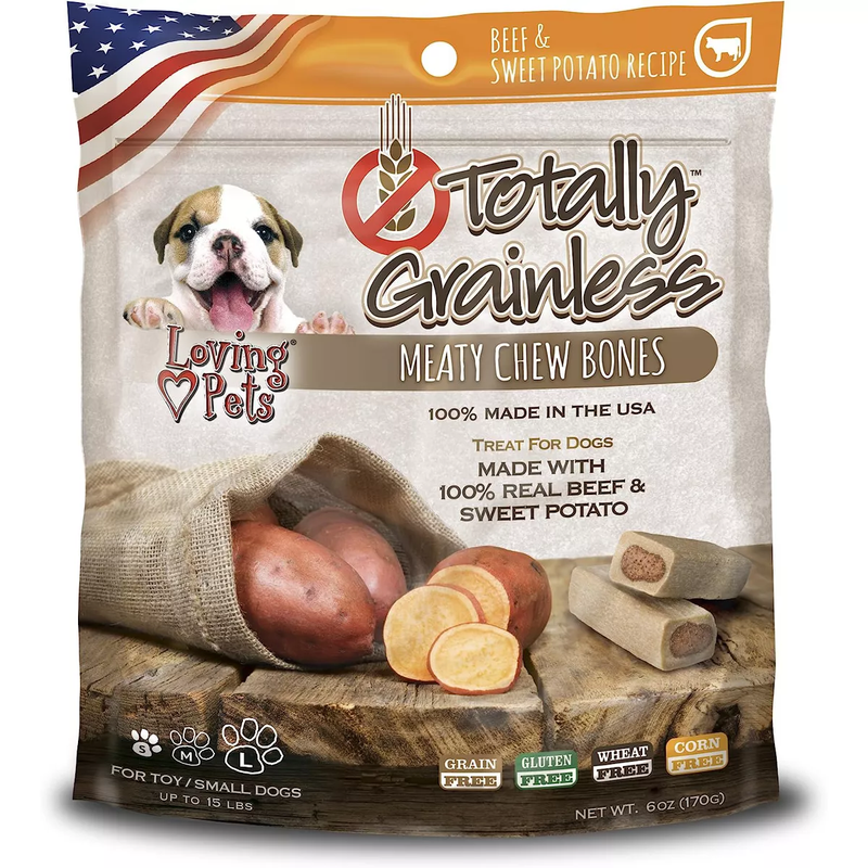 TOTALLY DOG SNACK HUESO DE CARNE Y PAPA DULCE MEDIUM 6OZ