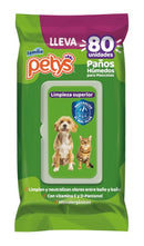Paños Húmedos Para Perro y Gatos Petys X 80 Unds