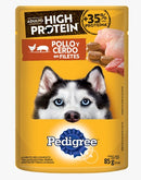 Comida Húmeda Para Perro Pedigree Pouch High Protein Pollo y Cerdo 85 Gr