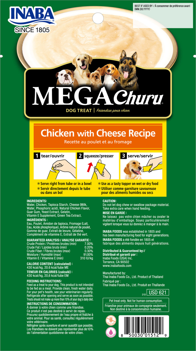 Snack Mega Para Perro Churu Sabor Pollo y Queso 4 Und