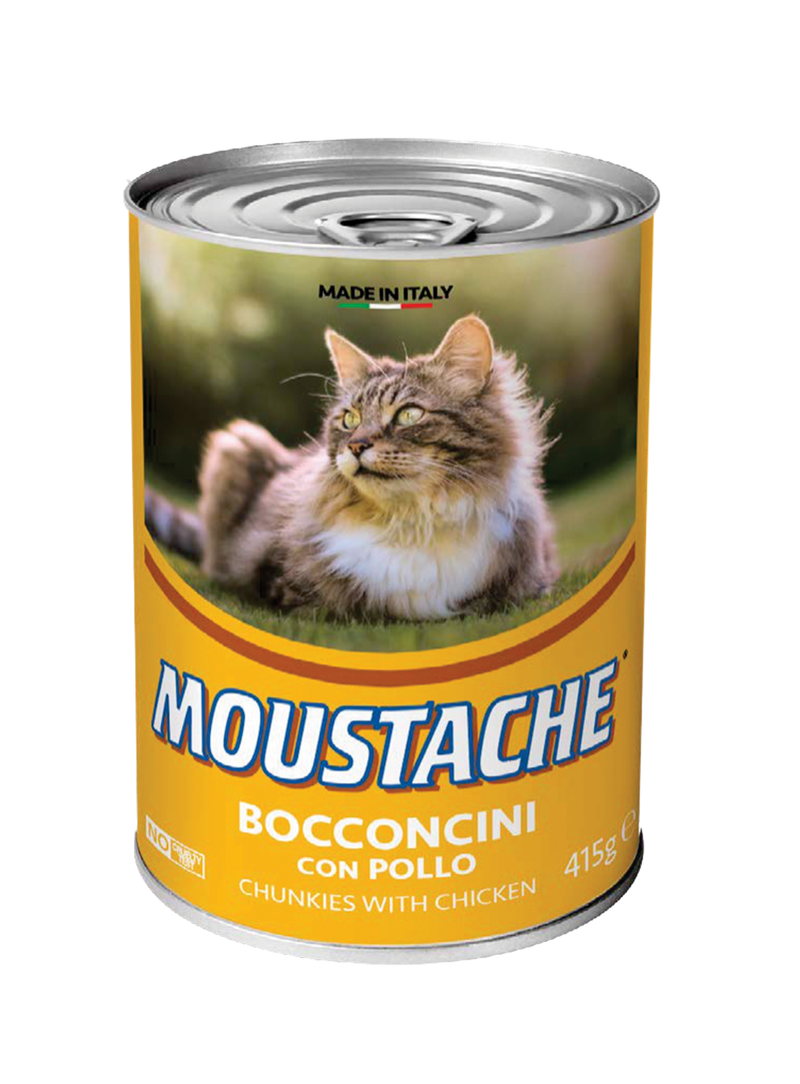Comida Húmeda Para Gato Lata Moustache Pollo 415 Gr