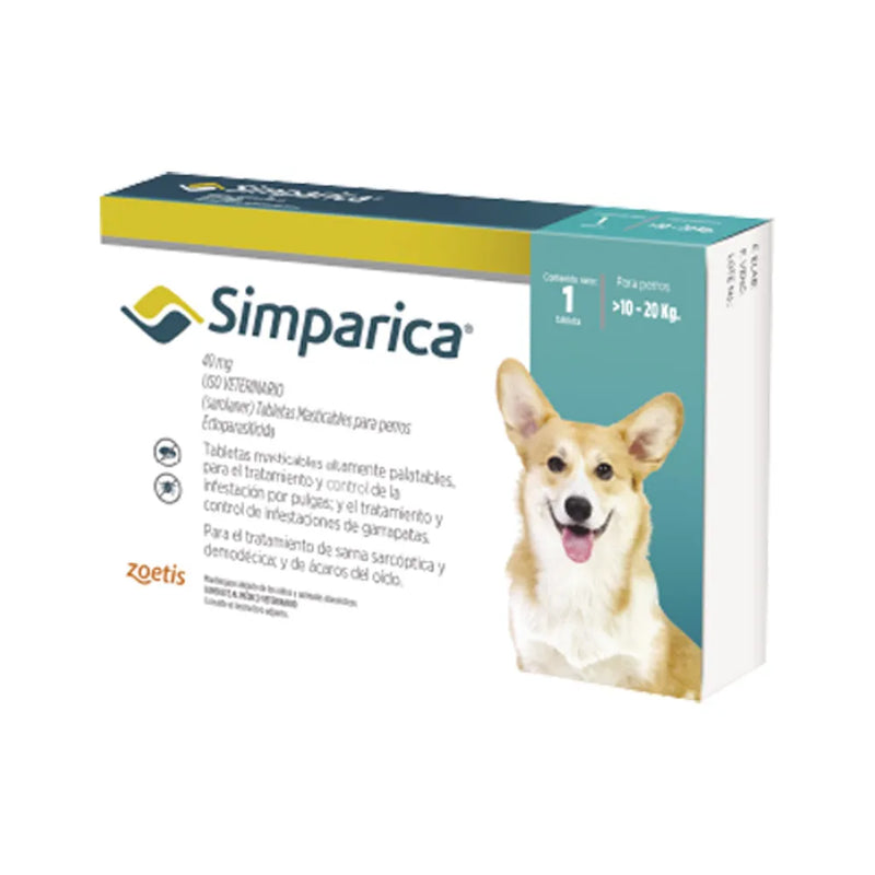 Antipulgas Para Perro Simparica Caja x1 Tableta