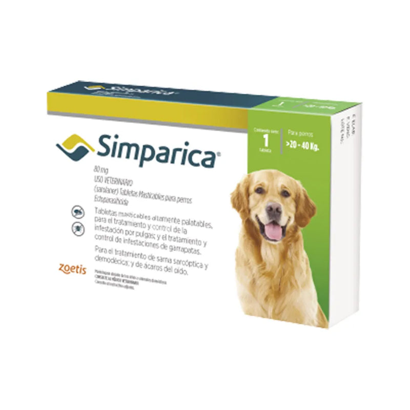 Antipulgas Para Perro Simparica Caja x1 Tableta