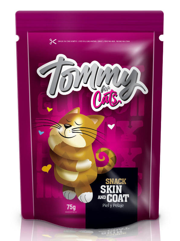 SNACK TOMMY FOR CATS SKIN AND COAT 75GR