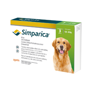 SIMPARICA 80 MG X 3 TABLETAS (20.1 – 40 KG) VERDE