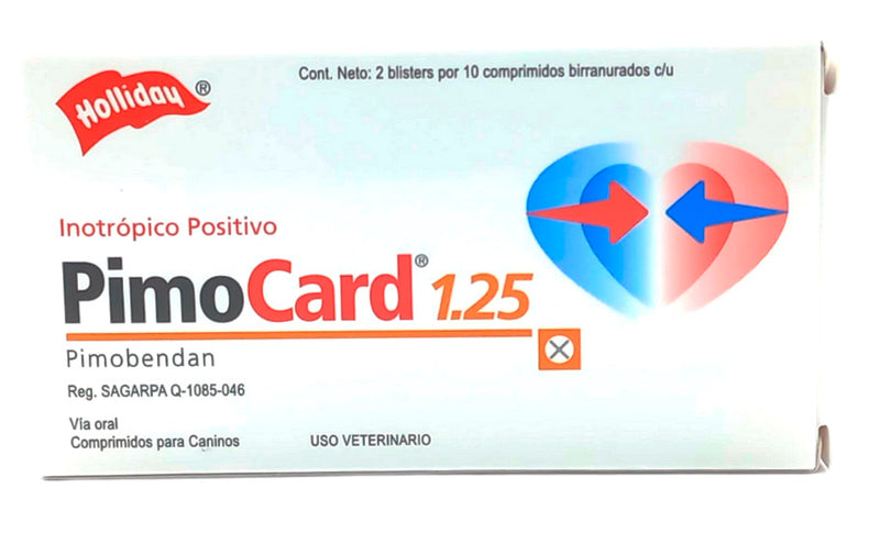 PIMOCARD 1.25 MG 20 TABLETAS